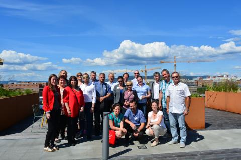 Group of the Hungarian delegation on thte roof of the Agency